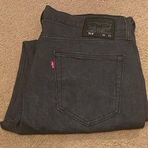 Mens Levis 514 Jeans - 36x32, Charcoal Grey